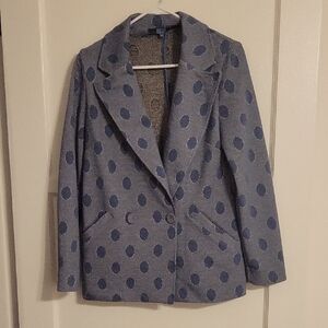 Unlined XS Polka Dot Blazer w/SilverThread Details